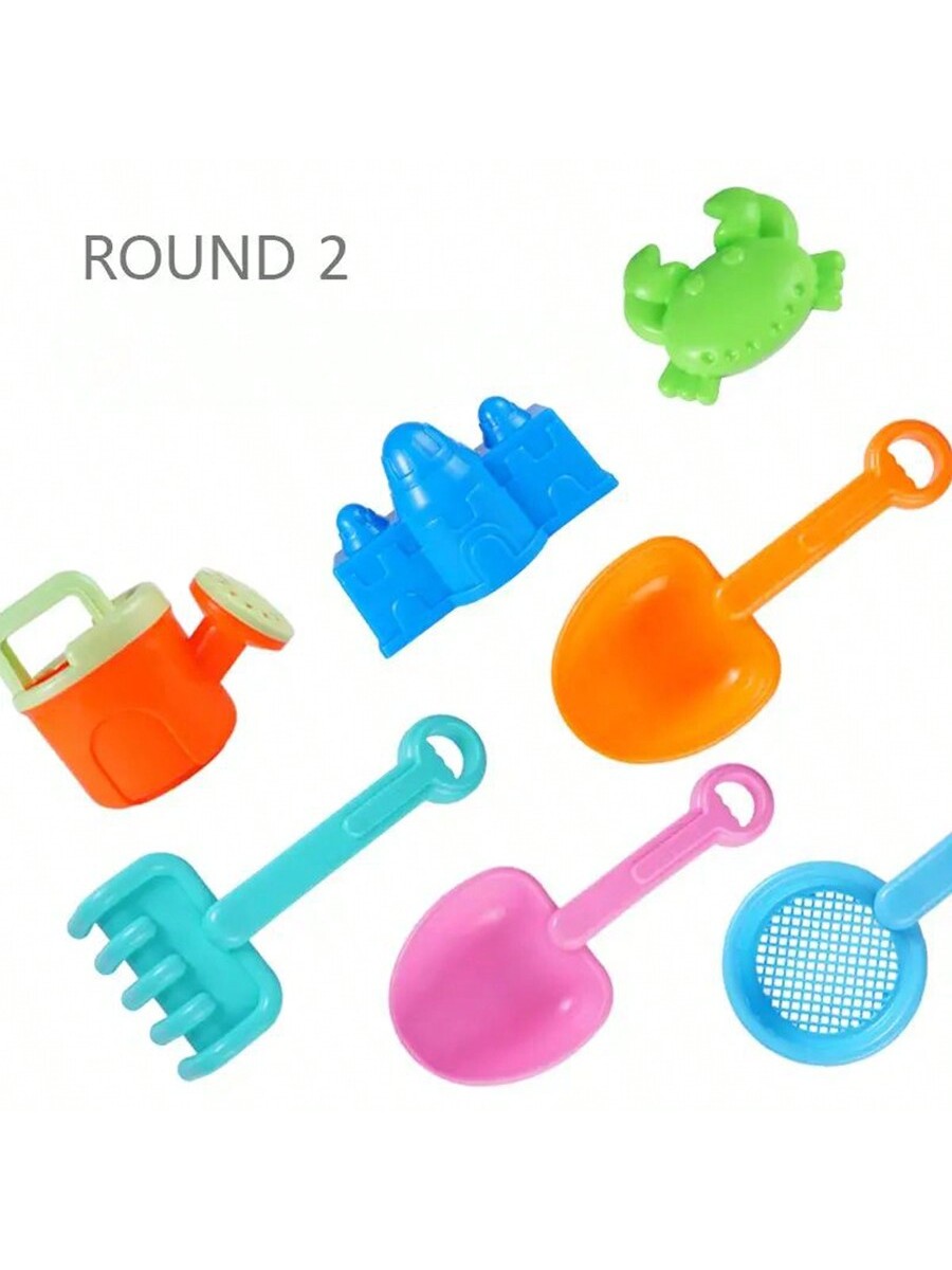 Children's Beach Toy Set Baby Playing In Water And Sand Large Sand Shovel Beach Bucket Sand Digging Tool Hourglass Accessories Color Random