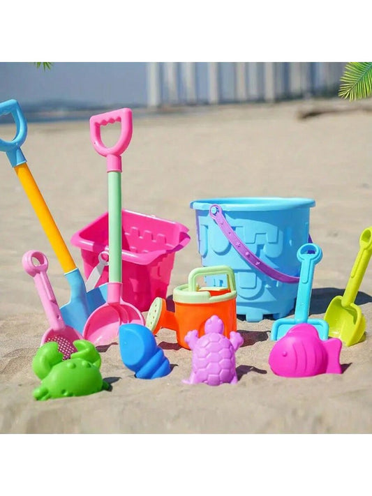 Children's Beach Toy Set Baby Playing In Water And Sand Large Sand Shovel Beach Bucket Sand Digging Tool Hourglass Accessories Color Random