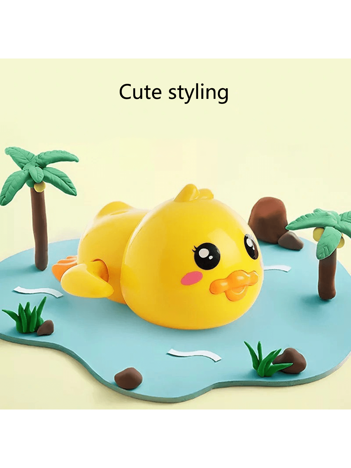 1pc Cool Animal Design Swimming Pool Toy (Dolphin, Turtle, Duck) With Wind-Up Chain For Bathing