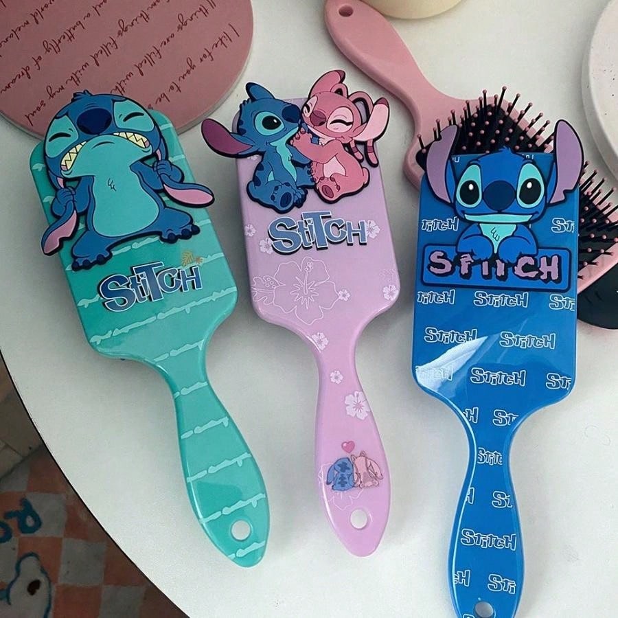 Disney 1 Pc Anime 3style Stitch Air Cushion Massage Combs Cartoon Comb Hair Brush Hairdressing Tool Party Gifts,Christmas