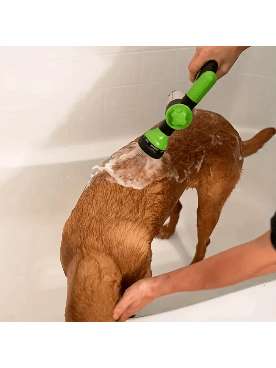 High Pressure Spray Nozzle Hose Dog Shower Head With 3 Modes, Pet Cleaning Tool For Bathtub, Water, Foam, Soap