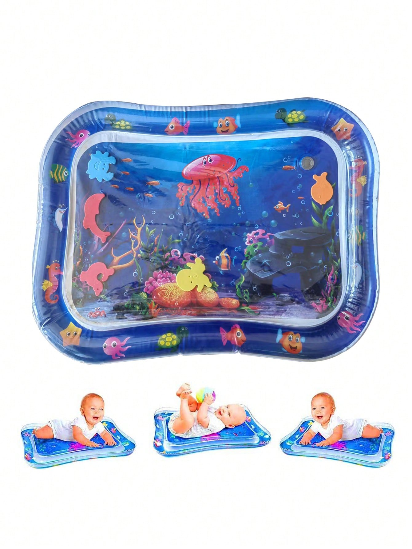 1pc Baby Water Playmat With Pat Pat & Thick Inflatable Cushion For Crawling Training, Random Color