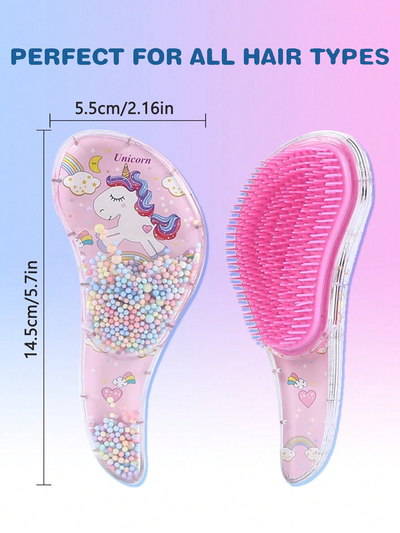 Cartoon Magic Comb Anti-Static Massage Kids Unicorn Hair Brushes Tangle Detangle Shower Massage Hairbrush Comb Salon Hair Accessories For Girls Curly Straight Long Or Short Hair