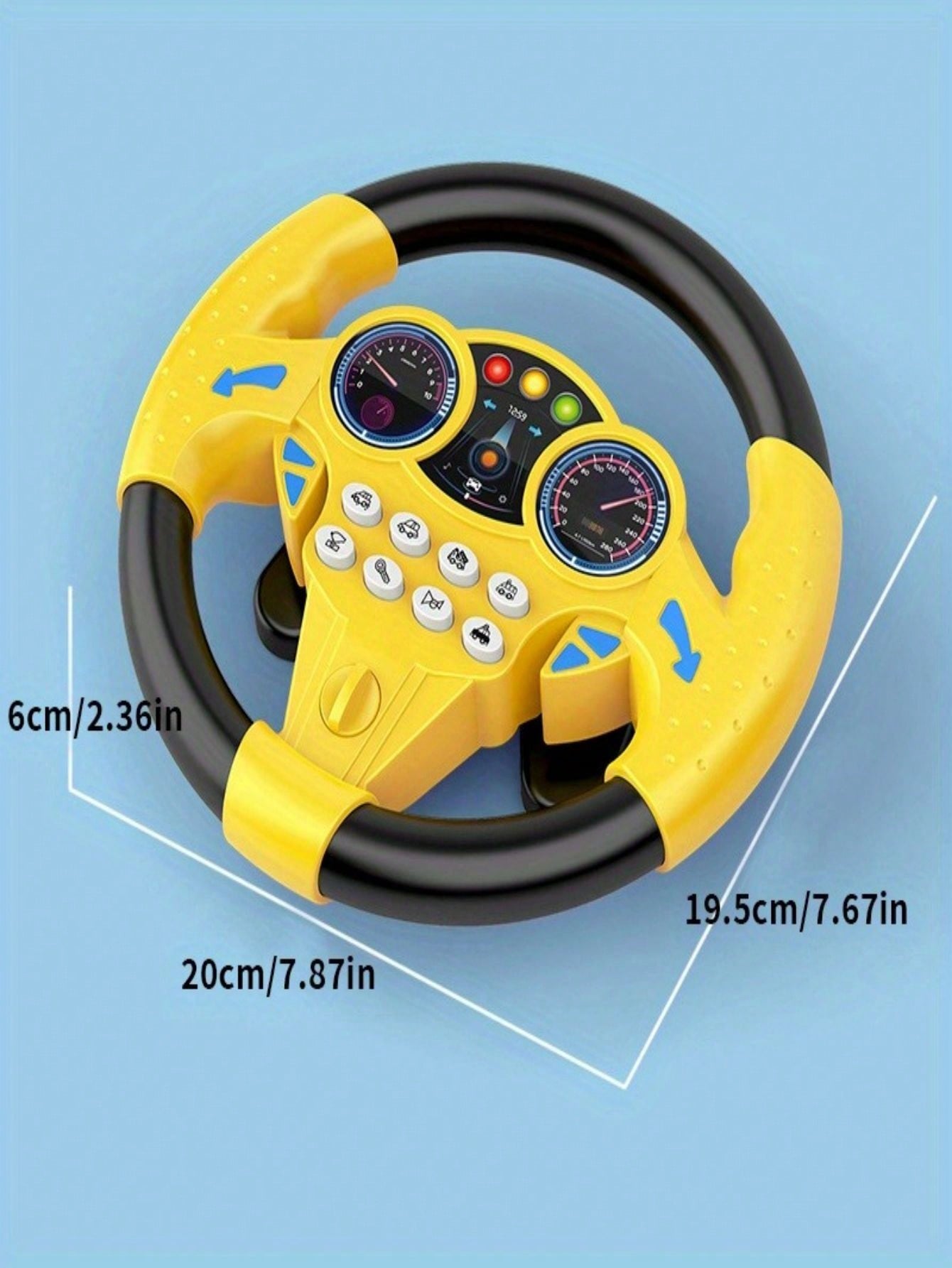 Simulated Steering Wheel Toy, Realistic Steering Wheel, Pretend Driving Experience, Christmas Gift, Game Gift (Battery Not Included)