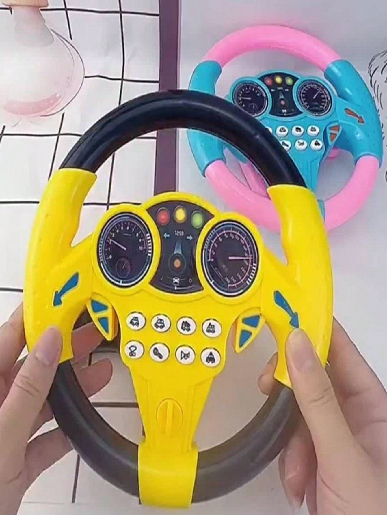 Simulated Steering Wheel Toy, Realistic Steering Wheel, Pretend Driving Experience, Christmas Gift, Game Gift (Battery Not Included)