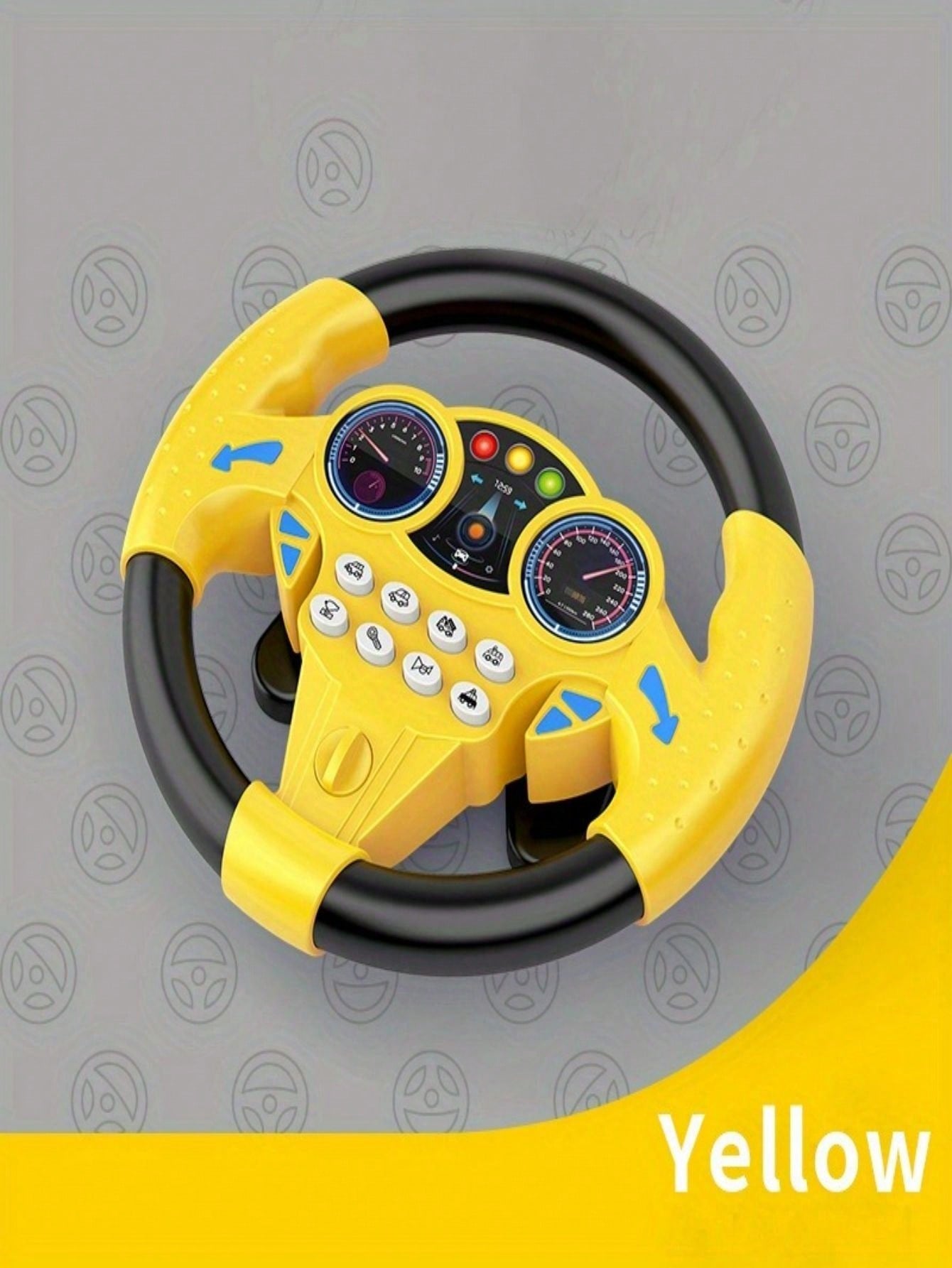 Simulated Steering Wheel Toy, Realistic Steering Wheel, Pretend Driving Experience, Christmas Gift, Game Gift (Battery Not Included)