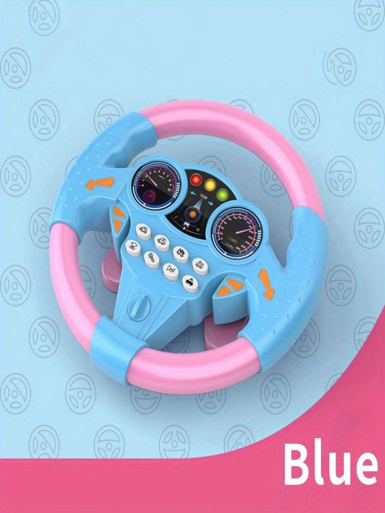 Simulated Steering Wheel Toy, Realistic Steering Wheel, Pretend Driving Experience, Christmas Gift, Game Gift (Battery Not Included)