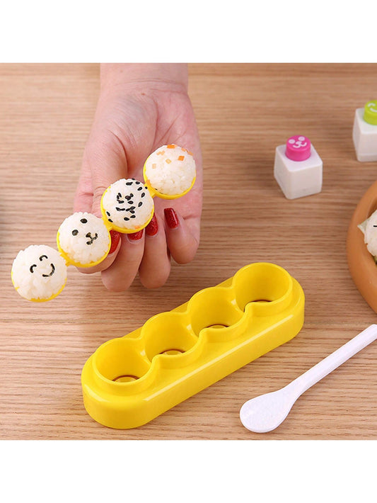 A Set Of Cartoon Miniature Rice Ball Shaped Sushi Mold, Creative Lunch Bento Sushi Making Tool, Suitable For Home Kitchen Restaurant