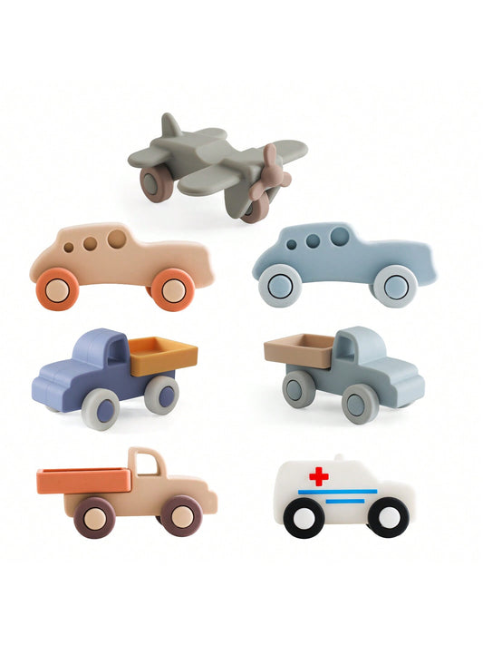 1pc Baby Silicone Toy Car, Durable Pretend Play Model Car For Toddlers