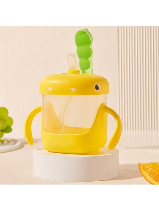 300ml Kids' Milk Cup, Household Anti-Drop Measuring Cup With Straw, Anti-Leak Design, Suitable For Babies, With Handle, Training Cup, 1pc