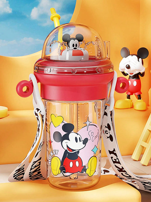Disney 1pc Fashionable Children's Spray Water Bottle, Made Of Transparent Tritan Material, Suitable For Daily Use, 320ML