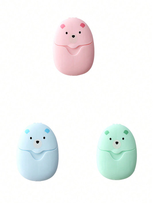 1Box Of 50 Portable Travel Disposable Women's Soap Tablets.  Carry Pocket Mini Soap Paper With You.  Creative Mini Teddy Bear Soap Flakes, Mini Hand Wash Paper, Hand Sanitizer, Toiletries, And Body Soap To Keep Your Hands Clean.  The Party, The Party.  S