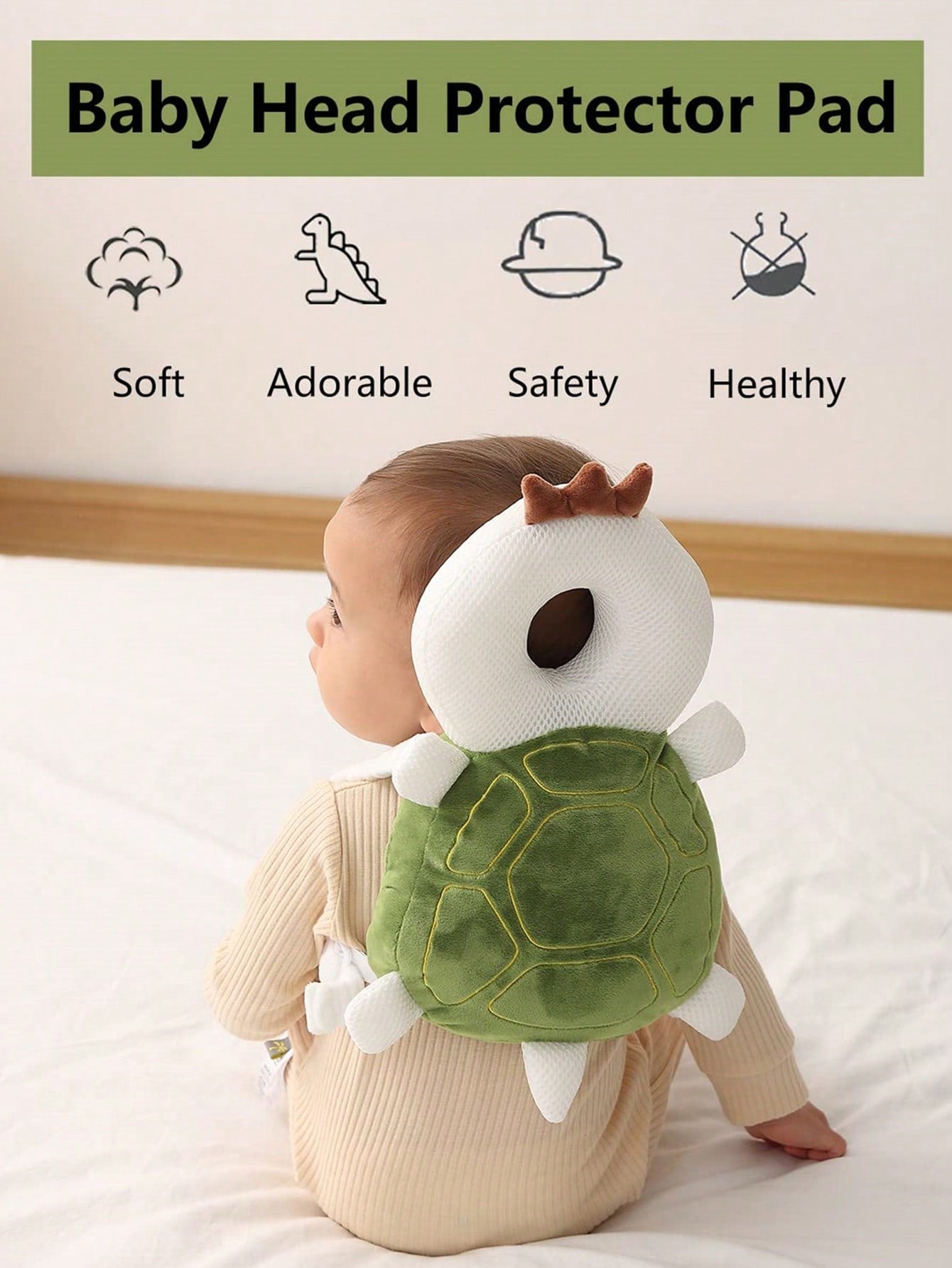 Baby Anti-Fall Pad, Anti-Collision Headrest Pillow, Breathable Walking Learning Head Protection Cushion