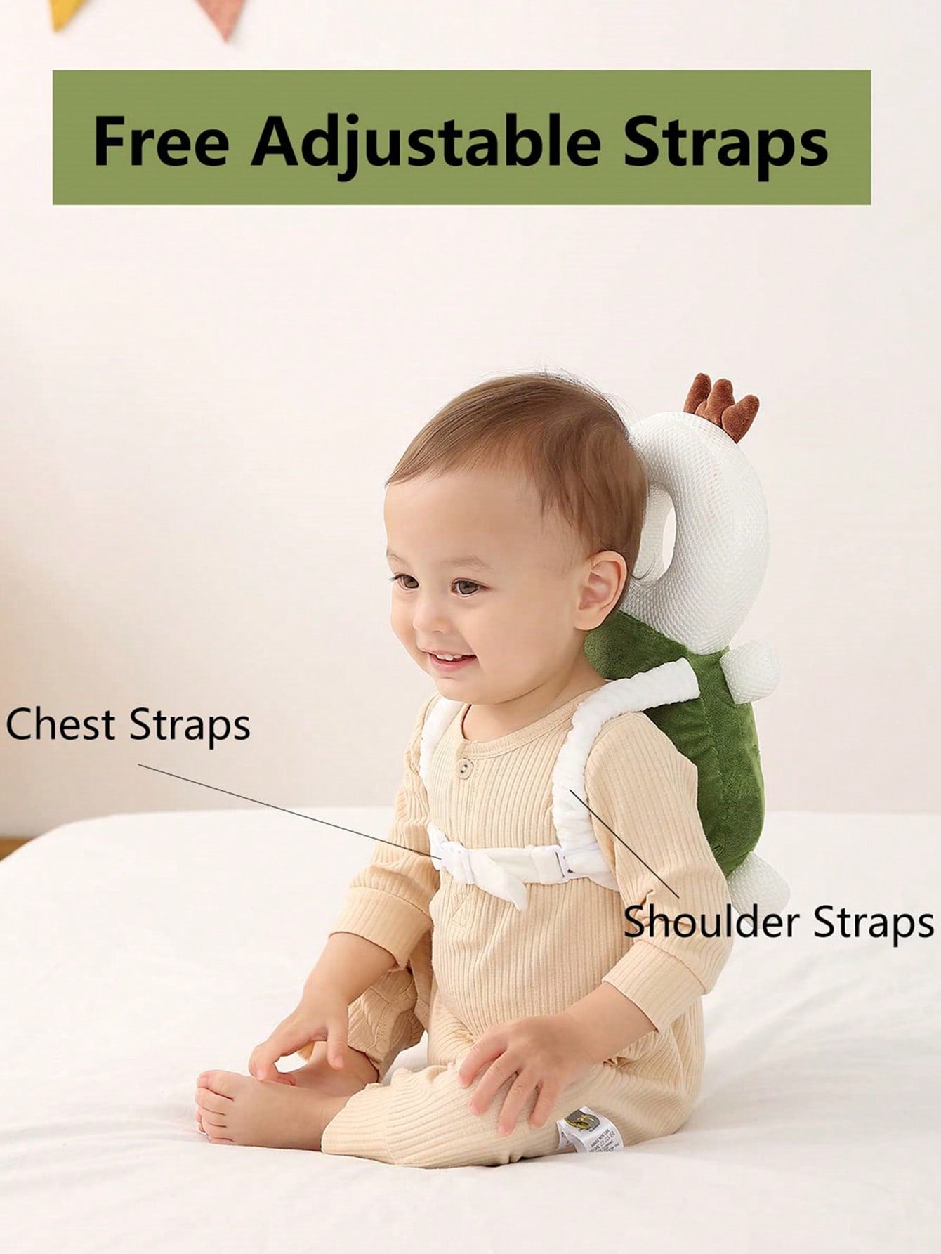 Baby Anti-Fall Pad, Anti-Collision Headrest Pillow, Breathable Walking Learning Head Protection Cushion