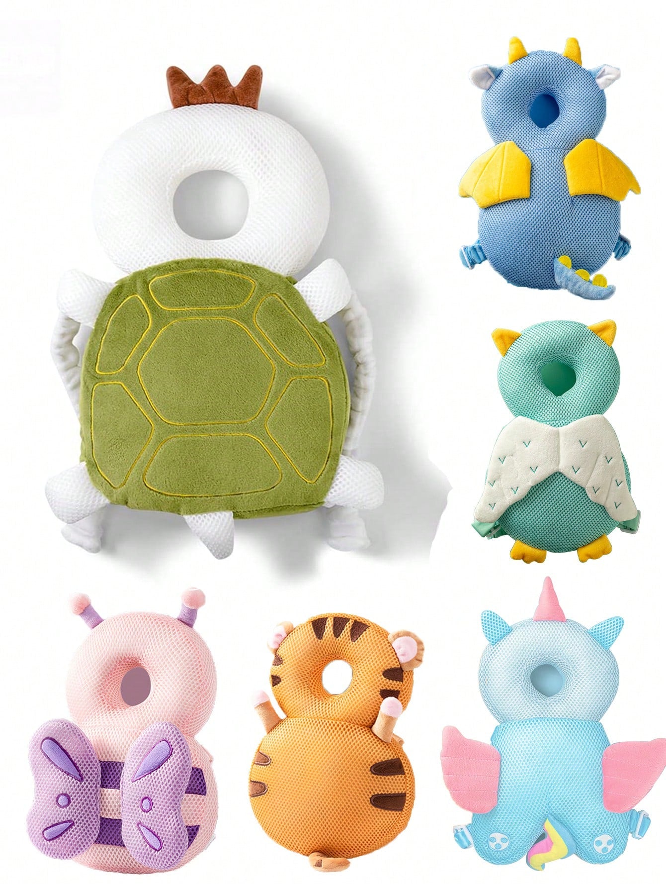 Baby Anti-Fall Pad, Anti-Collision Headrest Pillow, Breathable Walking Learning Head Protection Cushion