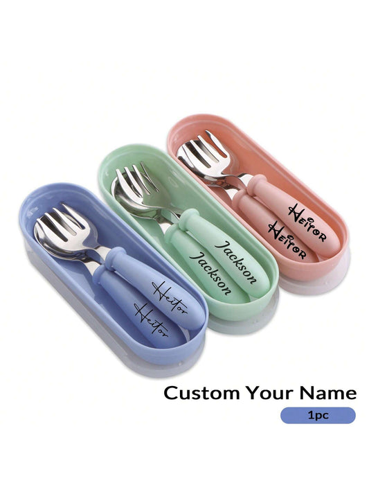 2pcs Custom Name Engraved Spoon Fork Set
