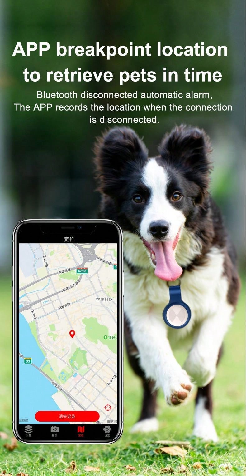 Pet Bluetooth Anti-Lost Device, Smart Key And Item Finder With Alarm For Cat And Dog Collars, Accurate And Long-Lasting Location Tracker