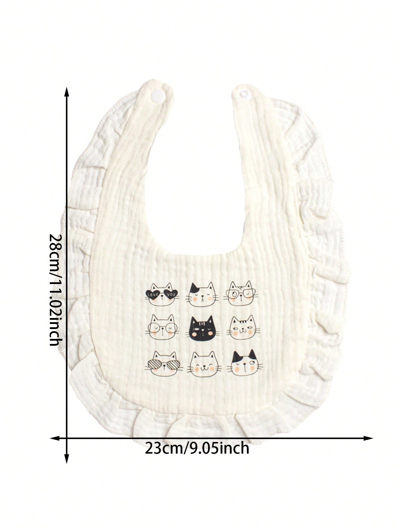 1pc Beige Heat-Pressed Baby Bib & Burp Cloth Set, Suitable For Mealtime To Prevent Clothing From Getting Dirty