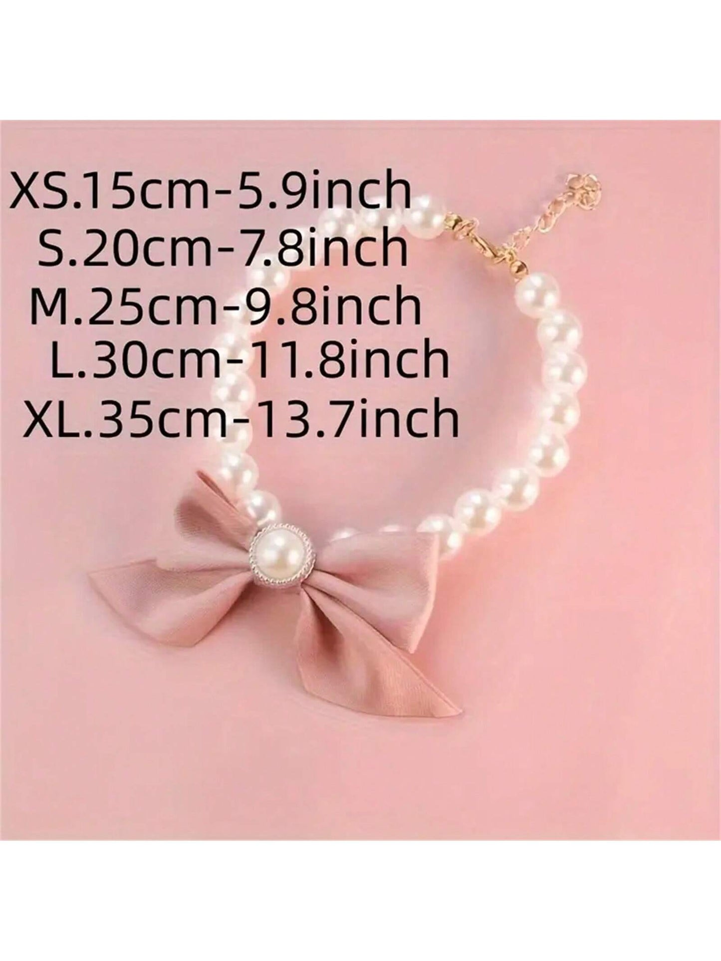 1pc Pet Cat Necklace, Cute Pearl Necklace, Bow Collar For Dogs And Cats