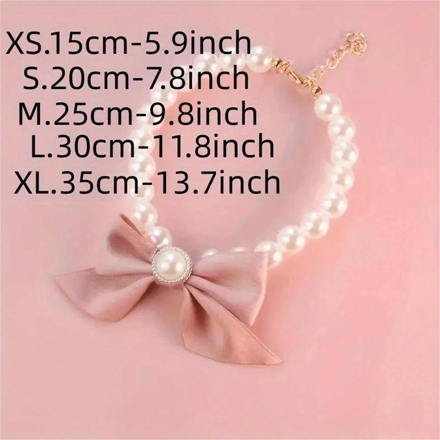 1pc Pet Cat Necklace, Cute Pearl Necklace, Bow Collar For Dogs And Cats