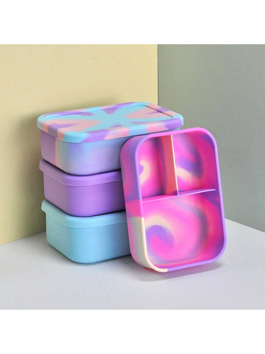 1PC  Silicone Lunch Box Microwave Heating Crisper For Students And Office Workers Portable Sealed Lunch Box