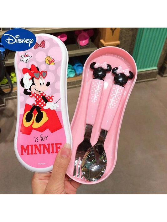 Stainless Steel Fork And Spoon Set, 2Pcs - Cute Cartoon  Portable Reusable Tableware For Home & Outdoor Camping, Polished Finish, Ideal Christmas Birthday Gift Party Cutlery Spoon Fork Box,Kitchen,Christmas