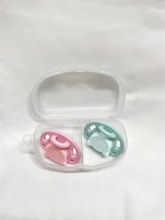 1PC Portable Baby Pacifiers Case, Can Hold 2 Pacifiers For Replacement, Pacifier Holder Case For Baby Infant Pacifier Container For Travel Park  Pacifier Box (NOT INCLUDE PACIFIER)