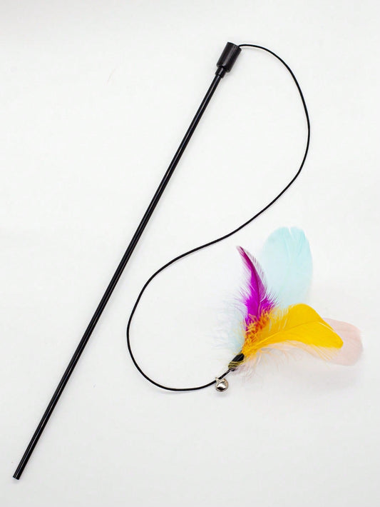 4 Colors Feather Cat Teaser Wand, Kitten Toys For Play Time