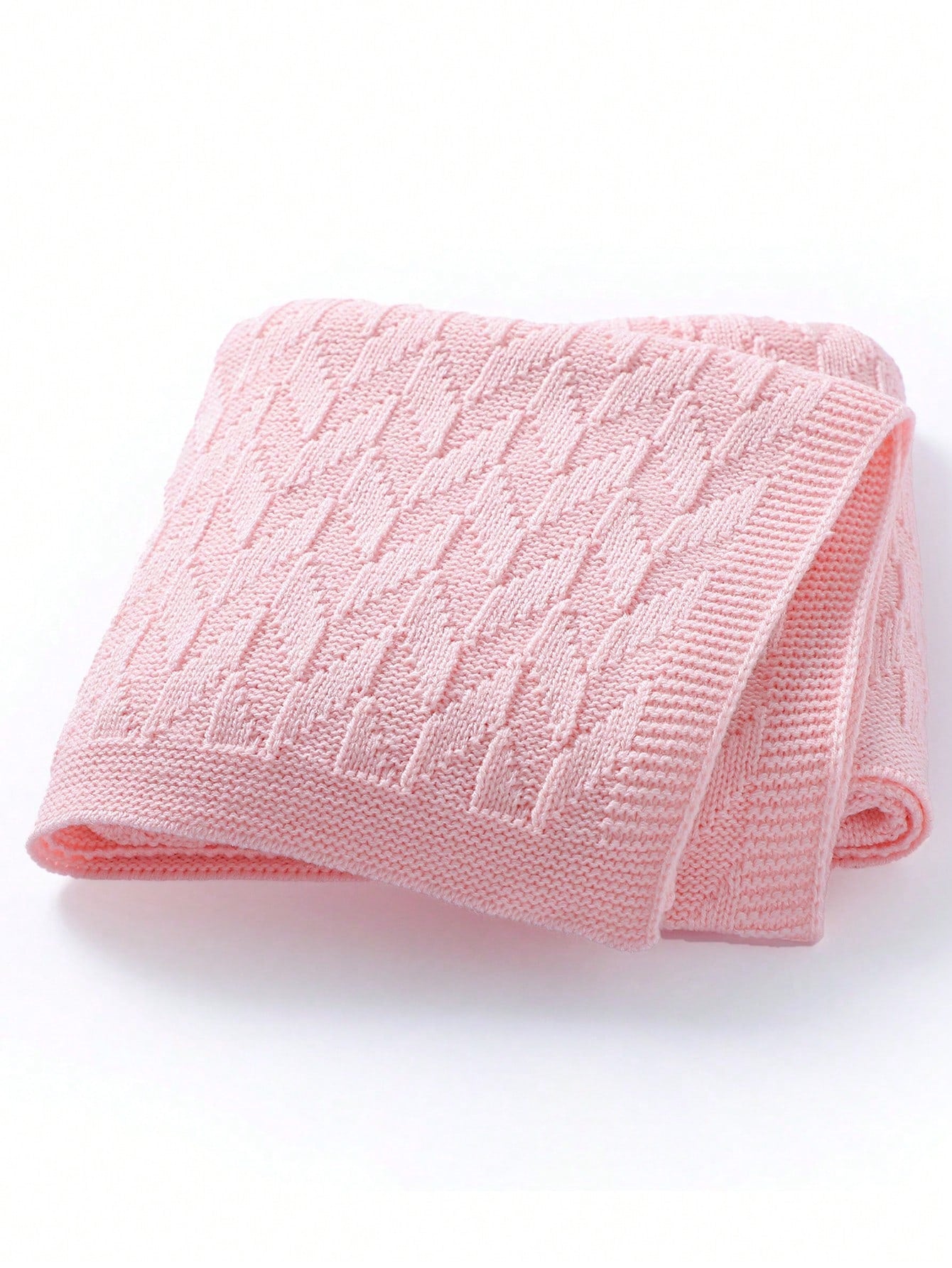 1pc Soft & Comfy Casual Minimalist Knitted Blanket For Baby Stroller, Nursery, All Season Use