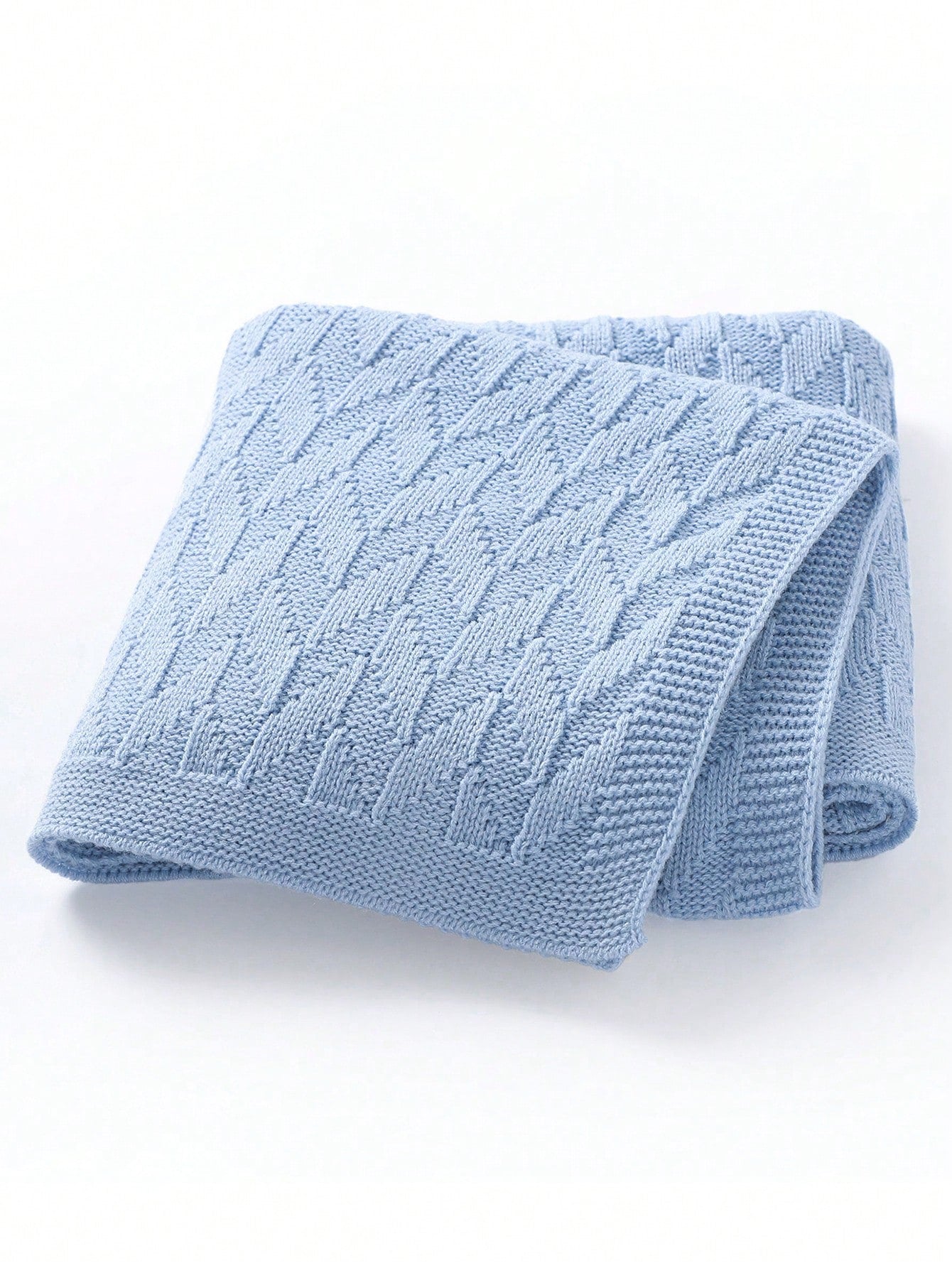 1pc Soft & Comfy Casual Minimalist Knitted Blanket For Baby Stroller, Nursery, All Season Use