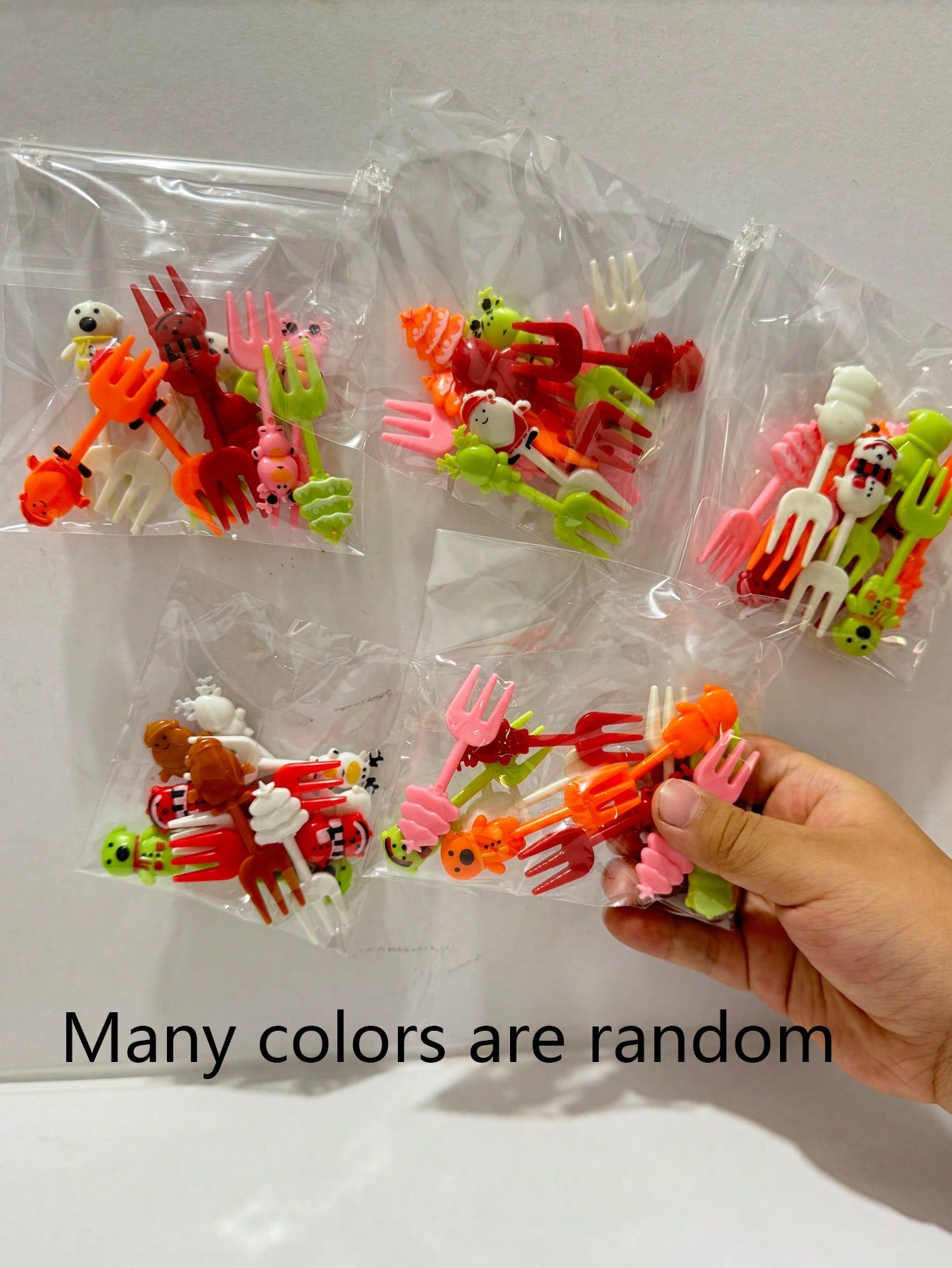 10/20/30pcs Christmas Gift Fruit Forks, Reusable Dessert Cake Picks, Random Colors Cocktail Party SuppliesHome Room Decoration,Kitchen,Christmas Gift