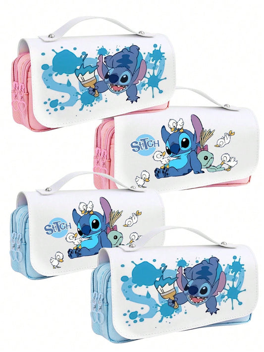 Halloween Decoration 1Pc Disney Lilo & Stitch Stitch CartoonDecompression Print Pen Case Multifunctional Large Large Capacity Lightweight Casual Zipper Closure Hand Carry Stationery(Some Parts May Be Random)