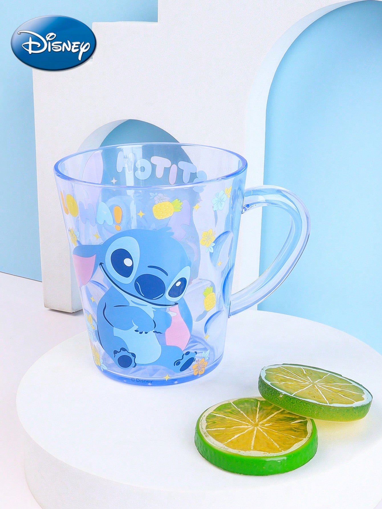Disney 360ML Disney Officially Licensed Cute Cartoon Stitch Drop-Proof Transparent Brush Teeth Cup Household Mouthwash Cup Office Milk Coffee Tea Cup Couple Birthday Valentine's Day Gift Home Best Choice