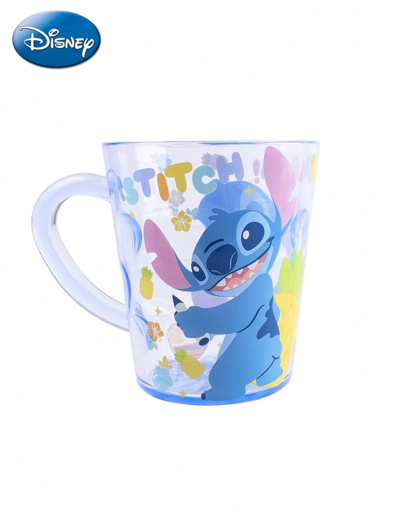 Disney 360ML Disney Officially Licensed Cute Cartoon Stitch Drop-Proof Transparent Brush Teeth Cup Household Mouthwash Cup Office Milk Coffee Tea Cup Couple Birthday Valentine's Day Gift Home Best Choice