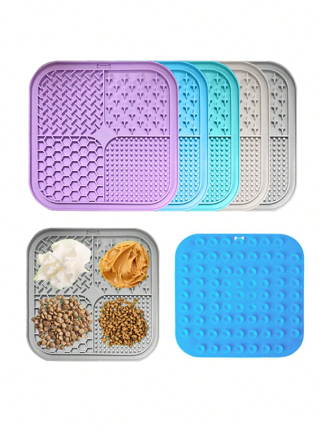 1pc Silicone Pet Slow Food Bowl Mat For Dogs And Cats, Anti-Choking Licking Pad With Suction Cup Design