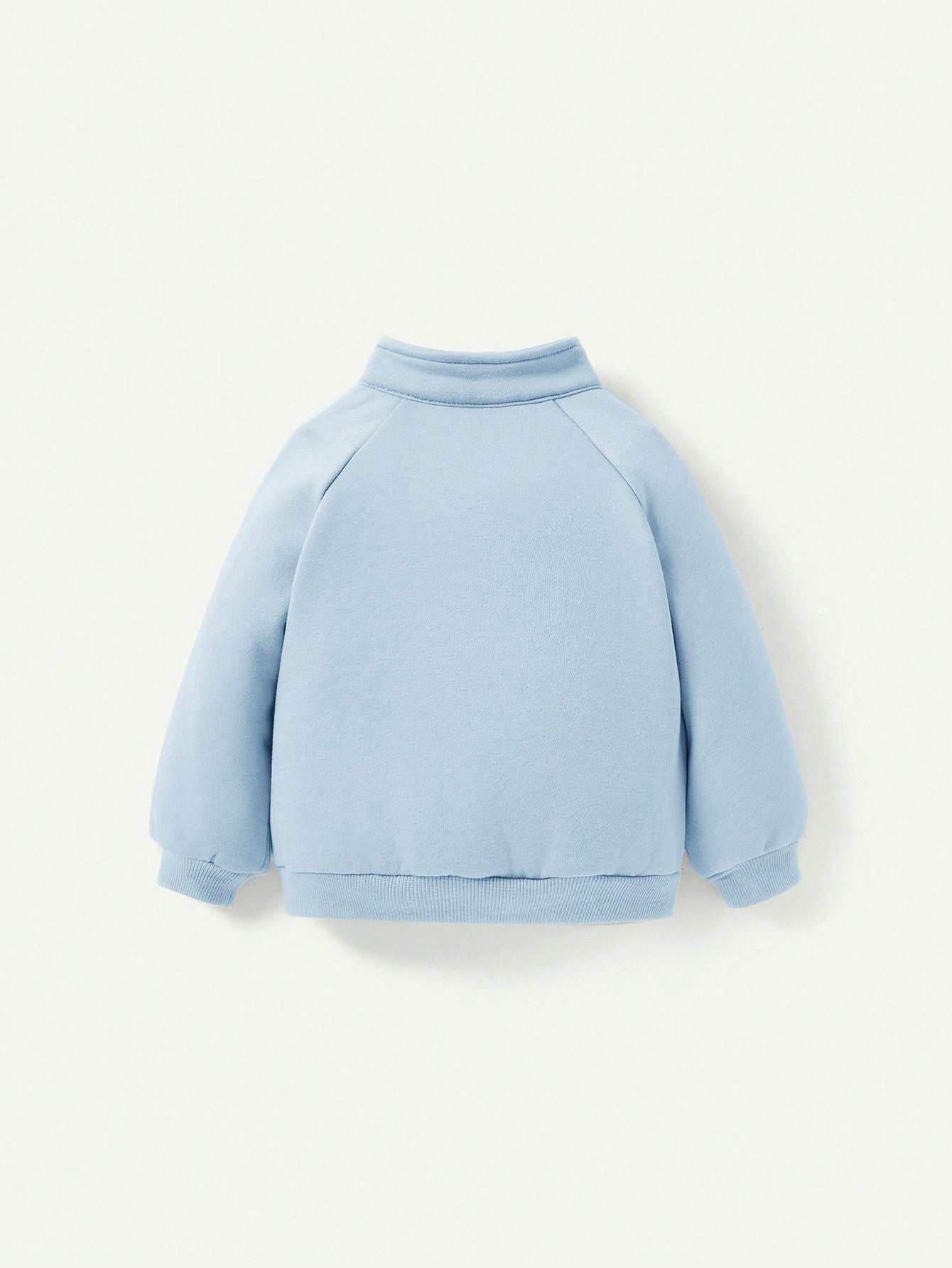 Cozy Pixies 2pcs/Set Baby Boy Stand Collar Raglan Sleeve Pocket Front Solid Sweatshirt And Pants