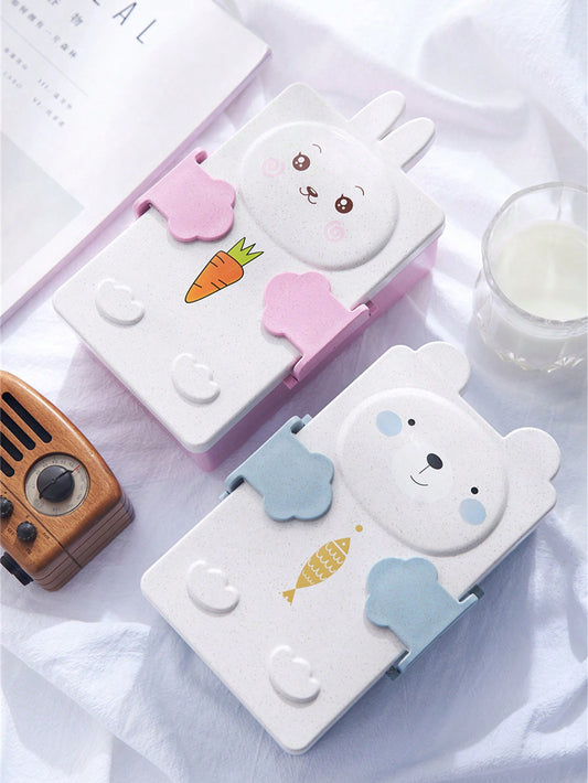 1pc Cute Cartoon Bear Lunch Box, Bento Box,For School Students And Office Workers, Kitchen Gadgets, Kitchen Accessories, Travel Accessories
