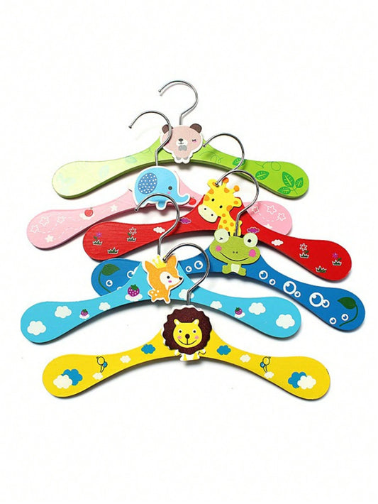 1/6pcs Cartoon Animal Wooden Clothes Hangers, Toddler/Baby Small Wooden Garment Racks Room Decor Home Decor Fall Decor Bedroom Decor Halloween Decor, Room Decor, Christmas Decorations, Halloween, Halloween Decorations, Christmas, Halloween Decor, Christm