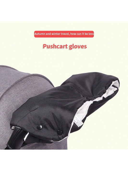 1pc Baby Stroller Warm Gloves, Winter Windproof Thick Fleece Pram Handle Mittens For Outdoor Walking
