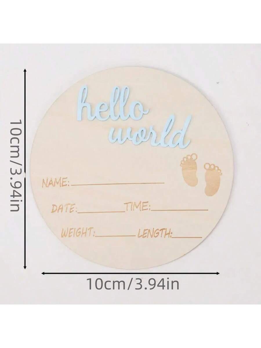 1pc Wooden Milestone Growth Chart, Baby Pregnancy & Birth Record Plaque, Photography Propsbaby Shower Family Decorations Gifts