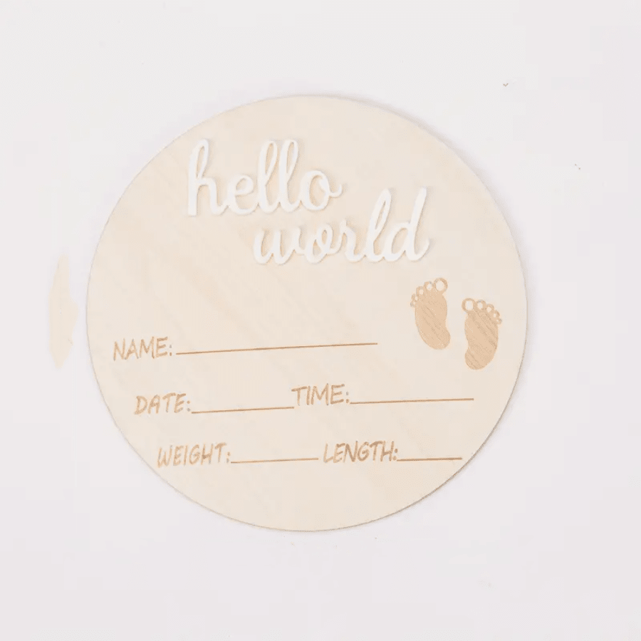 1pc Wooden Milestone Growth Chart, Baby Pregnancy & Birth Record Plaque, Photography Propsbaby Shower Family Decorations Gifts