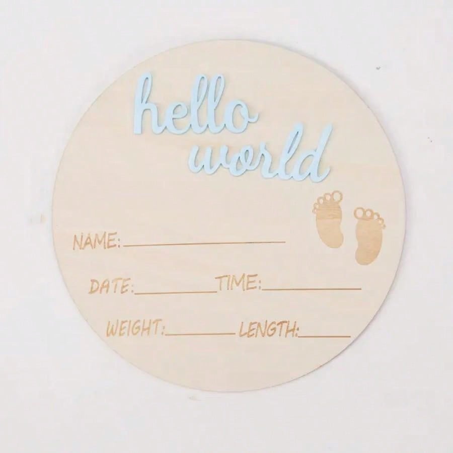 1pc Wooden Milestone Growth Chart, Baby Pregnancy & Birth Record Plaque, Photography Propsbaby Shower Family Decorations Gifts