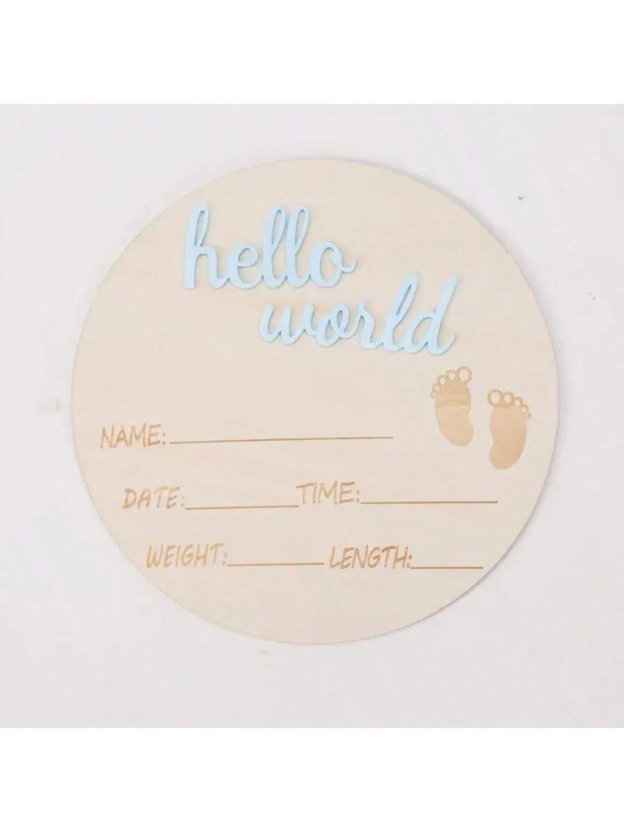1pc Wooden Milestone Growth Chart, Baby Pregnancy & Birth Record Plaque, Photography Propsbaby Shower Family Decorations Gifts
