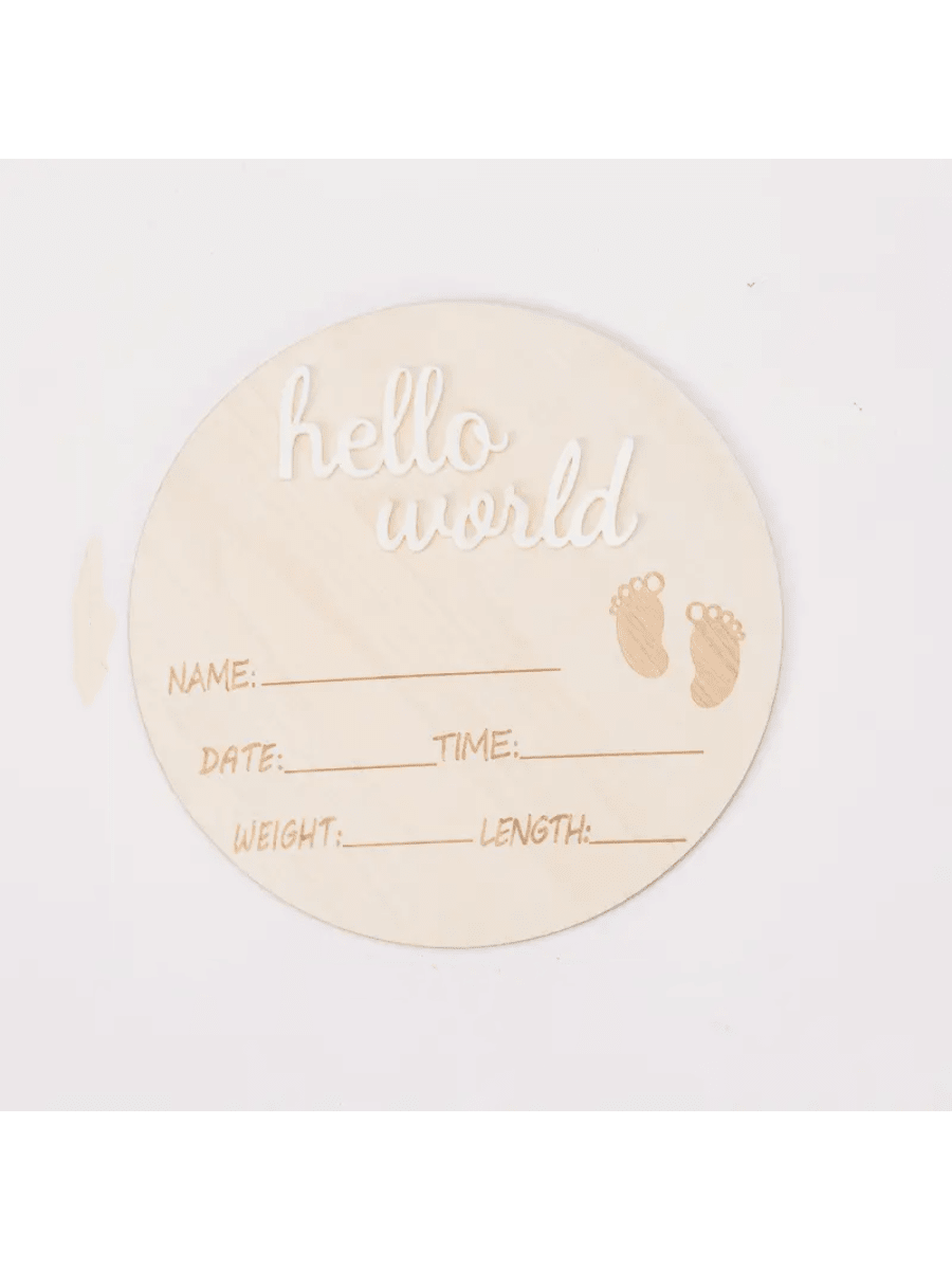 1pc Wooden Milestone Growth Chart, Baby Pregnancy & Birth Record Plaque, Photography Propsbaby Shower Family Decorations Gifts