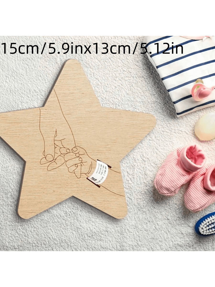 Newborn Hospital Bracelet Engraved Keepsake Holder, Personalized Baby Gift,Cut Wood Fiber Board, Memorial Pregnancy Wristband For Mother's Day & Father's Day, Suitable For Ages 14 Baby Shower Family Decorations Gifts