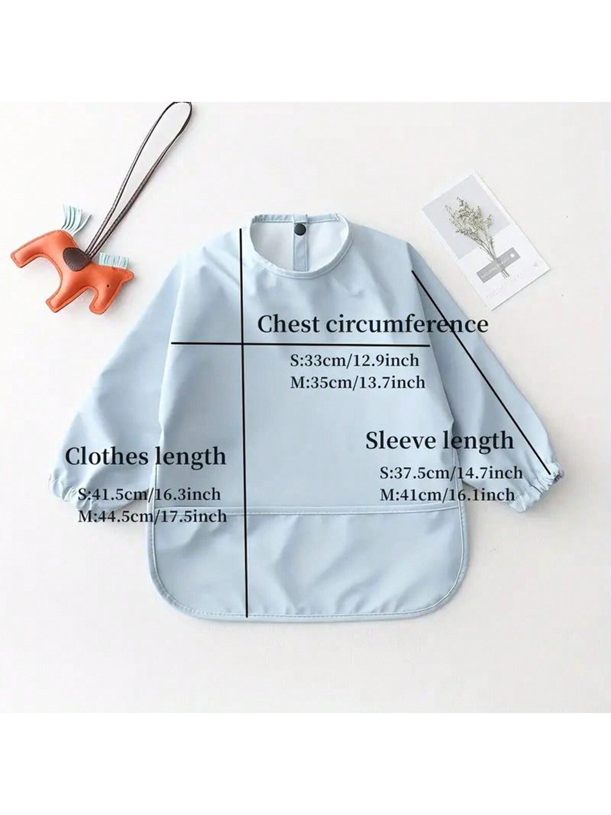 Long Sleeve Reversible Baby Bibs, Soft & Waterproof, Solid Color Feeding Smock Apron