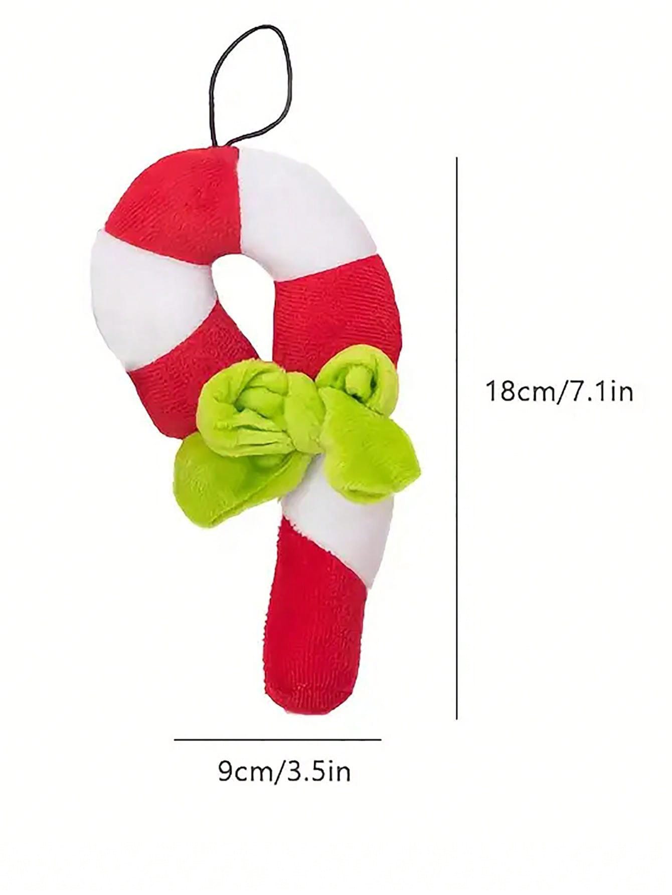 1pcs Christmas Treat For Your Furry Friend: Pet Dog Sounding Toy Candy Cane Teething Bite-Resistant Toy