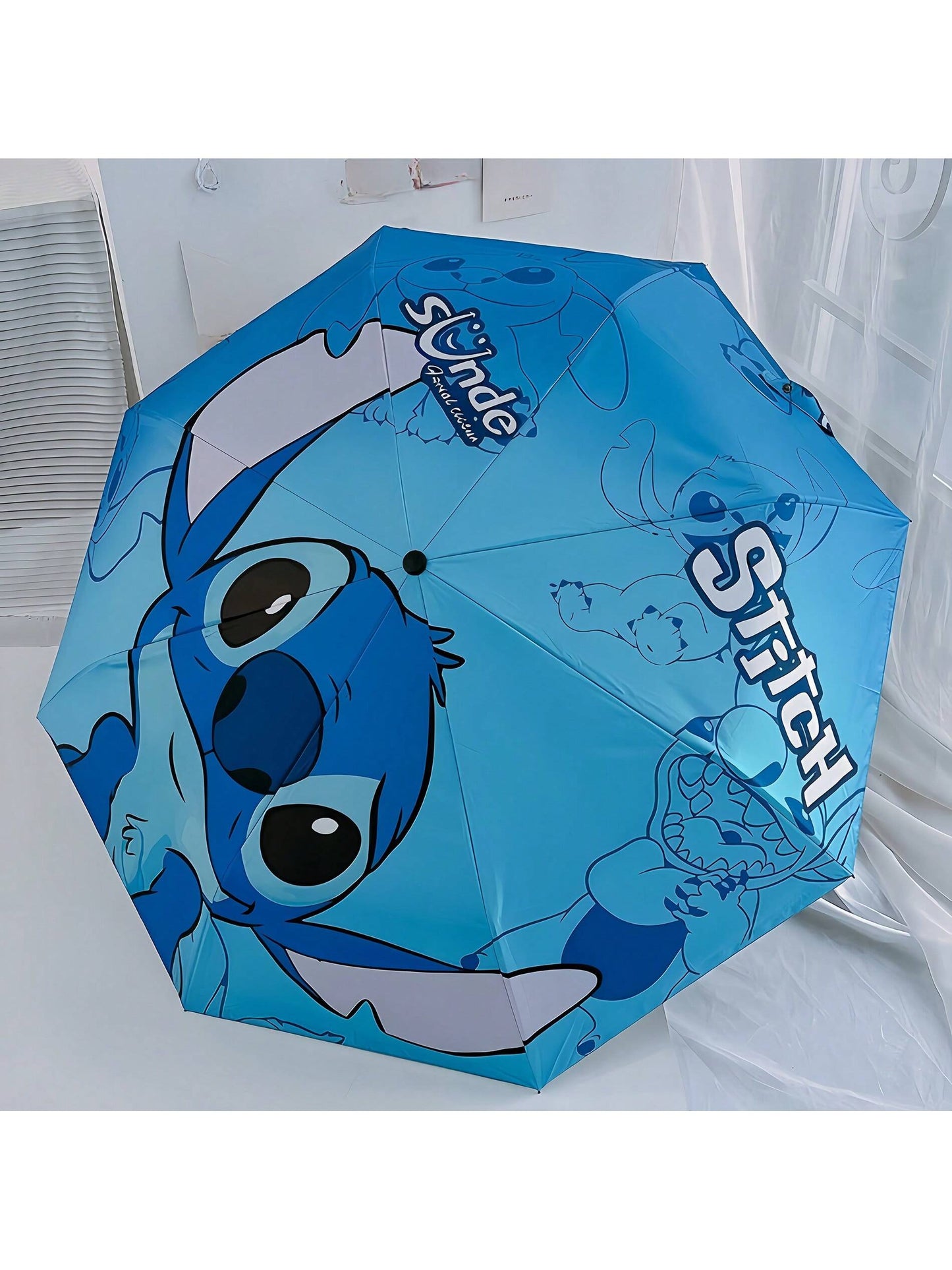 AOGER Stitch Cartoon Umbrella Cute Small UV Protection Umbrella Durable Rainproof Canopy - Automatic Opening, Foldable Design, Suitable For Sun And Rain Travel, Party, Birthday And Festival Ideal Choice - 1pc