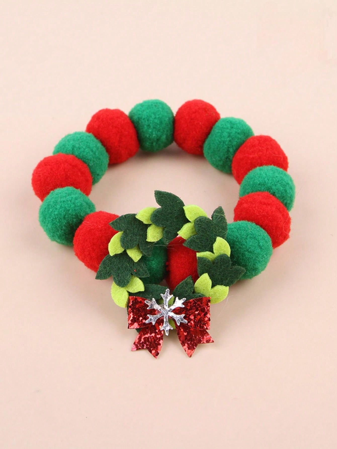 Christmas Themed Pet Collar - Cat & Dog Christmas Costume Decor - Pet Holiday Party Bowtie