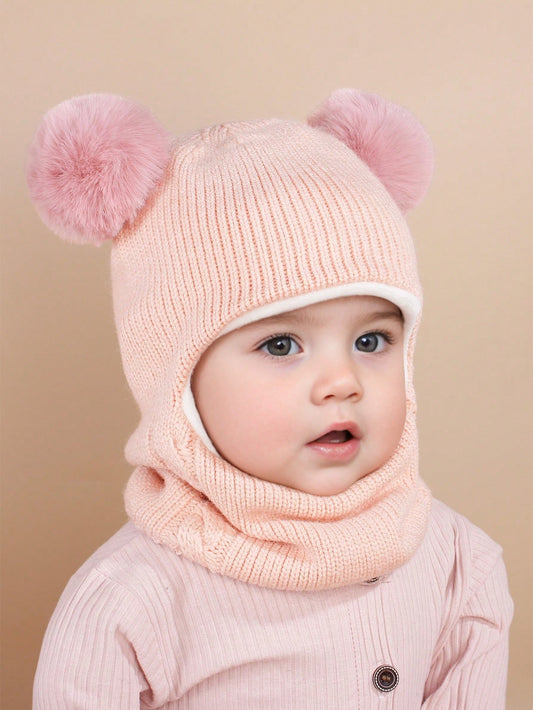 1Pc Baby Winter Warm Hat Scarf Set , Unisex Infant Toddler Kid Hat Scarf